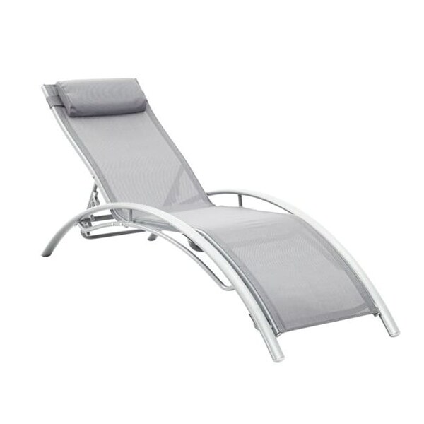 2-Piece Aluminum Outdoor Chaise Lounge