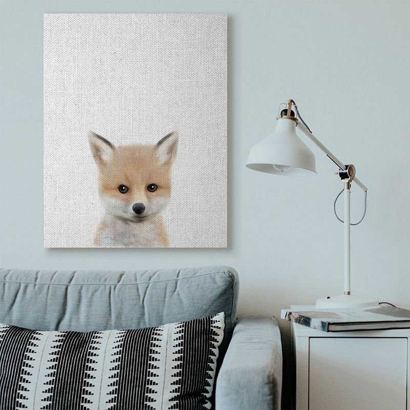 Stupell Home Decor 'Baby Fox Animal Kids Painting' Stretched Canvas Wall Art