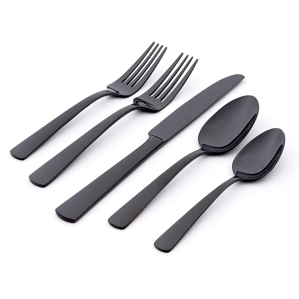 Aptitude 23 Piece Everyday Black Flatware Set