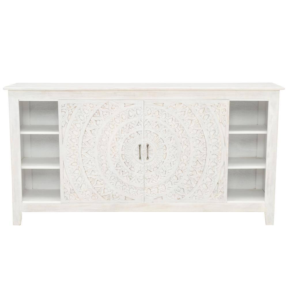 Home Decorators Collection Chennai 70 in. White Wash TV stand 9510100940