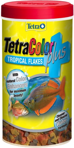 Tetra TetraColor Plus Tropical Flakes Fish Food， 7.06-oz bottle