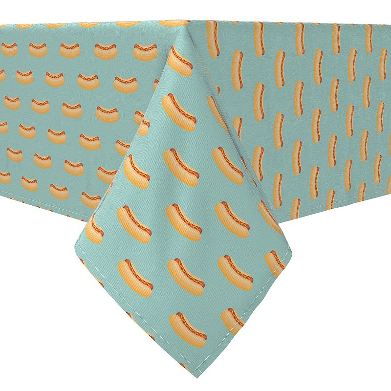 Rectangular Tablecloth， 100% Cotton， Hotdog Design