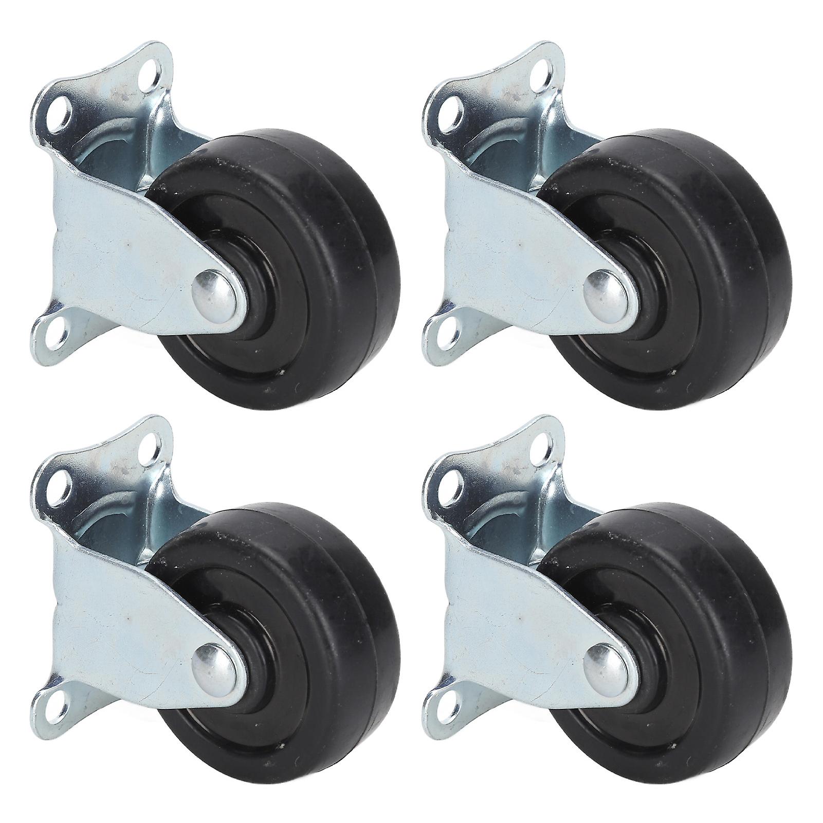 4pcs Rubber Casters Directional Wheel With Bearing Super Mute For Coffee Table Flower Stand 2in