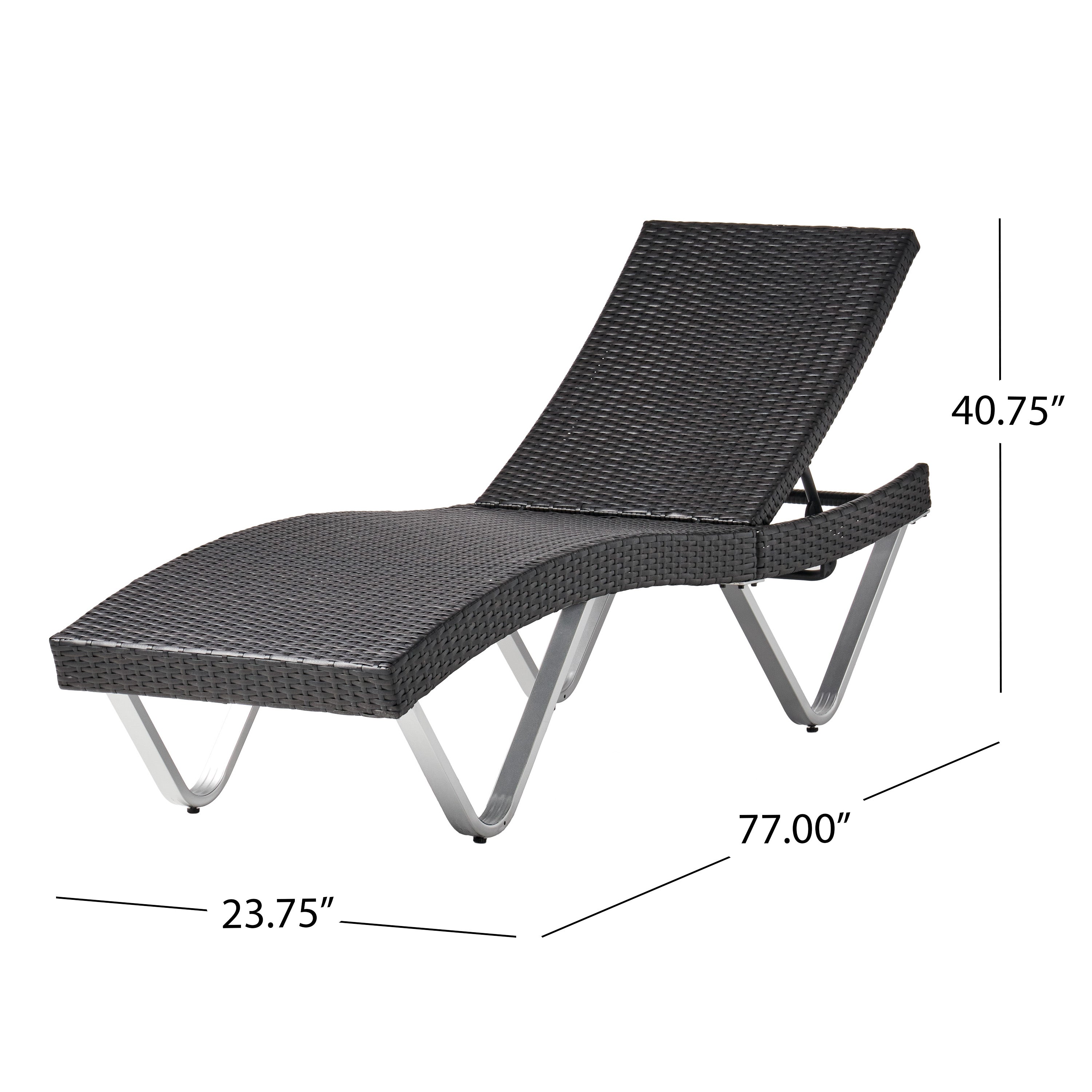 Manuela Outdoor Brown Wicker Aluminum Chaise Lounge Chair