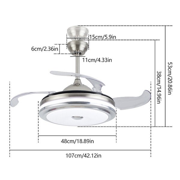 Modern Chrome Sliver Ceiling Fan Chandelier with Retractable Blades Shopping - The Best Deals on Ceiling Fans | 40103993