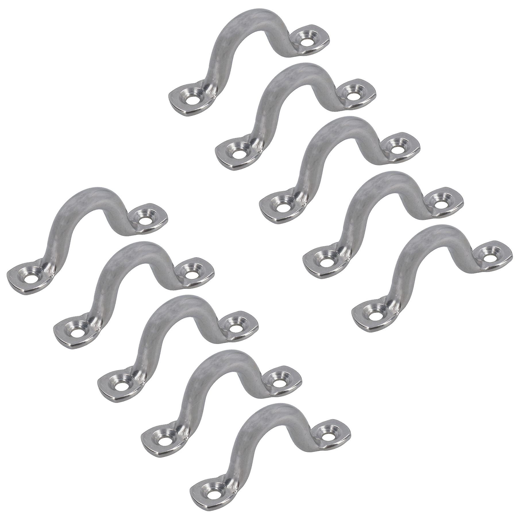 10 Pack 4mm Stainless Steel Wire Sheet Eye Tie Down Hook Strap 316 Marine Grade