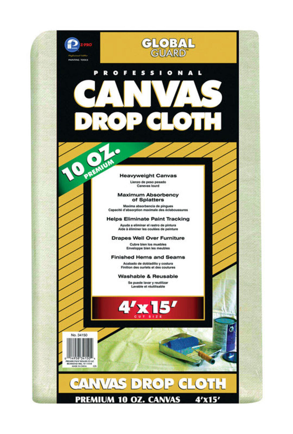 DROPCLOTH 10OZ 4X15'