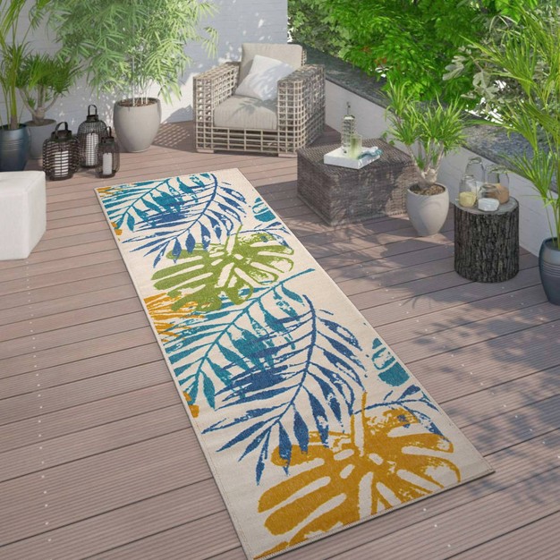 World Rug Gallery Modern Floral Leaves Flatweave Indoor outdoor Area Rug