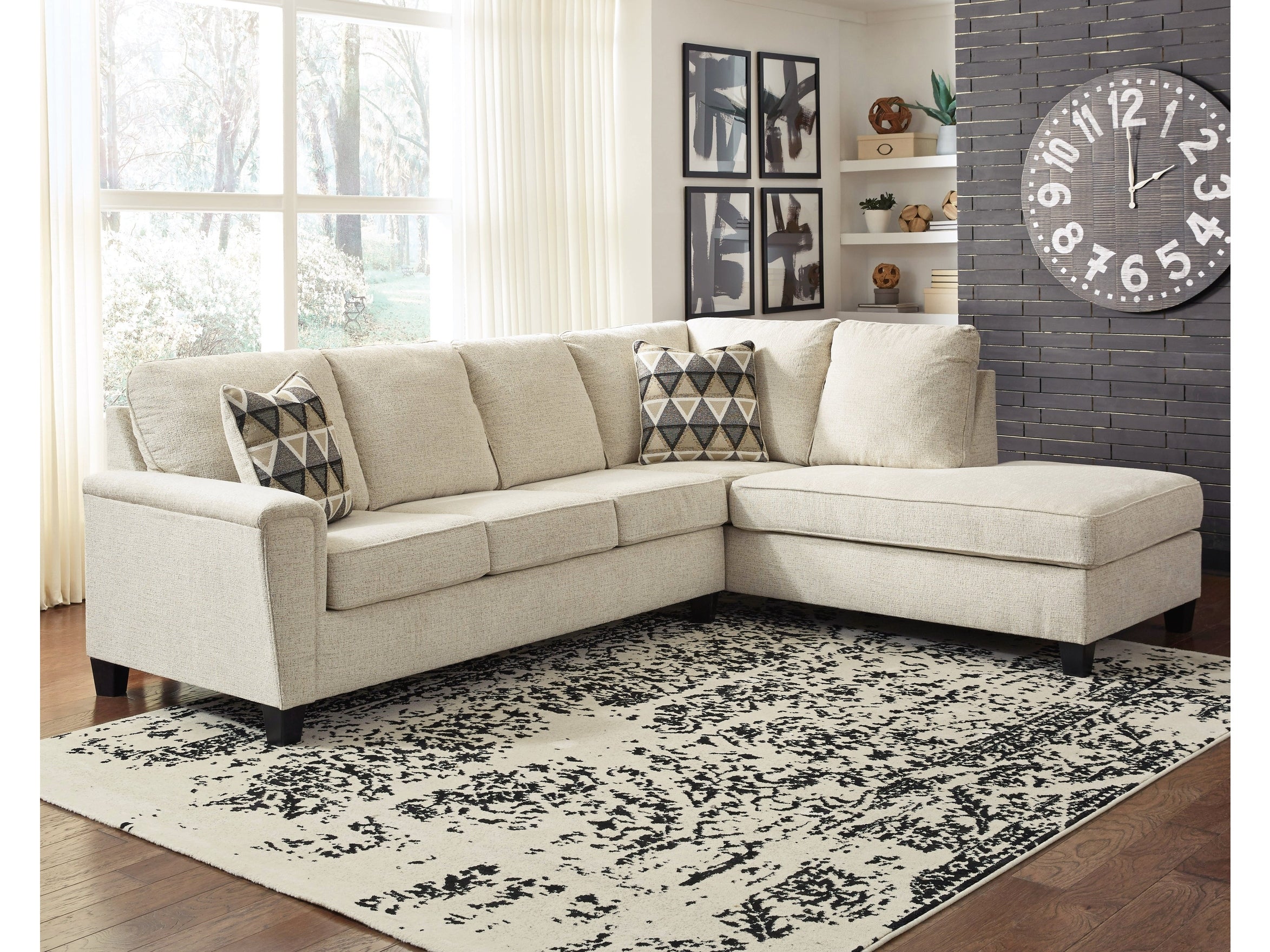 (Online Special Price) Abinger Natural 2pc Sectional with Chaise