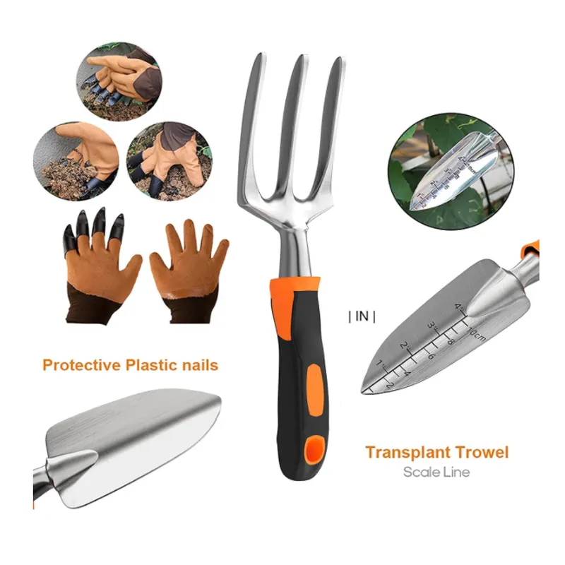 9 Pieces Aluminium oy Garden Tools Kit With Hand Trowel Garden Rake Tote and Spade Tools