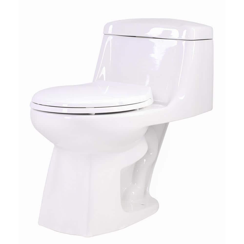 ANZZI Templar 1Piece 128 GPF Single Flush Elongated Toilet in White