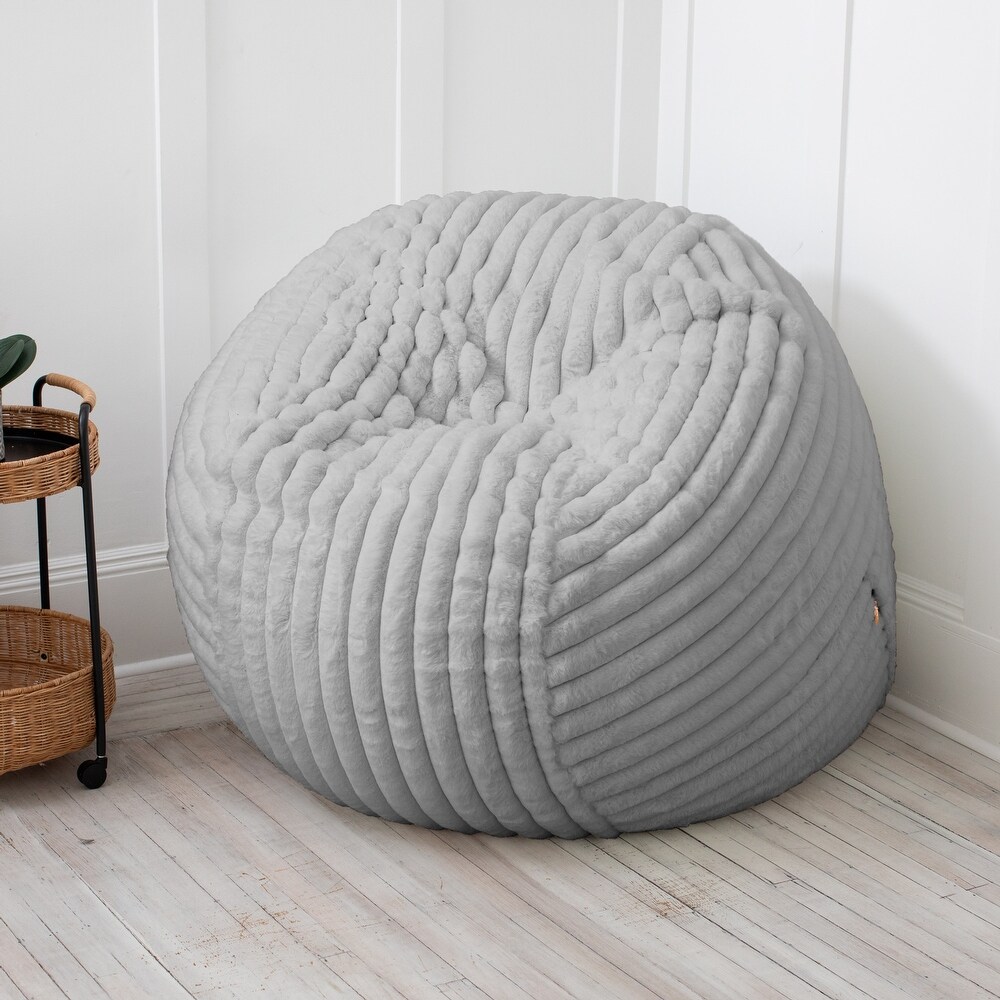 Jaxx Saxx 5 Foot Large Bean Bag Chair w/ Removable Cover for Adults  Mondo Fur