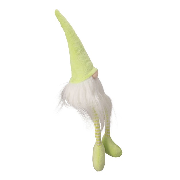 Lime Green And White Sitting Spring Gnome Figure