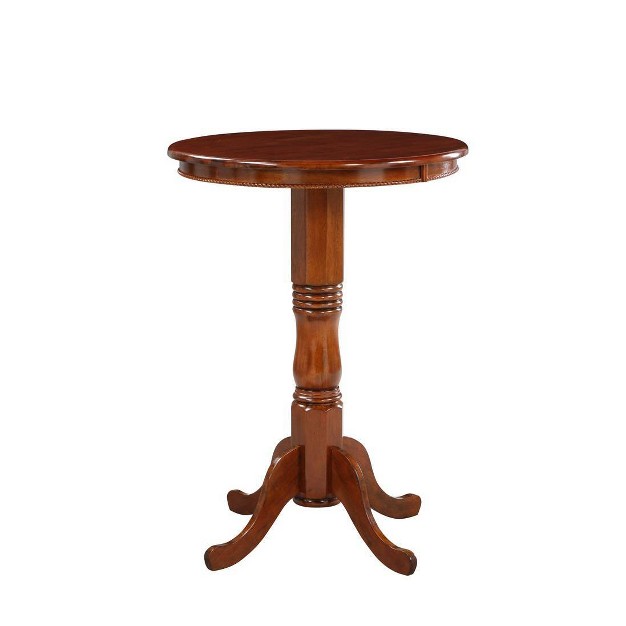 Round Pedestal Bar Height Table Wood cherry Boraam