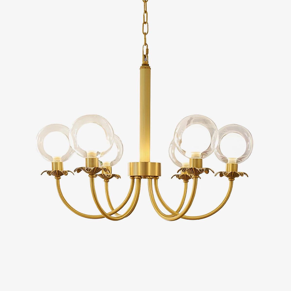 Aureate Radiance Glass Chandelier