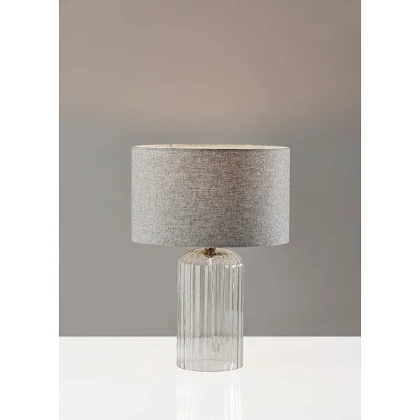 Carrie Ribbed Glass Small Table Lamp