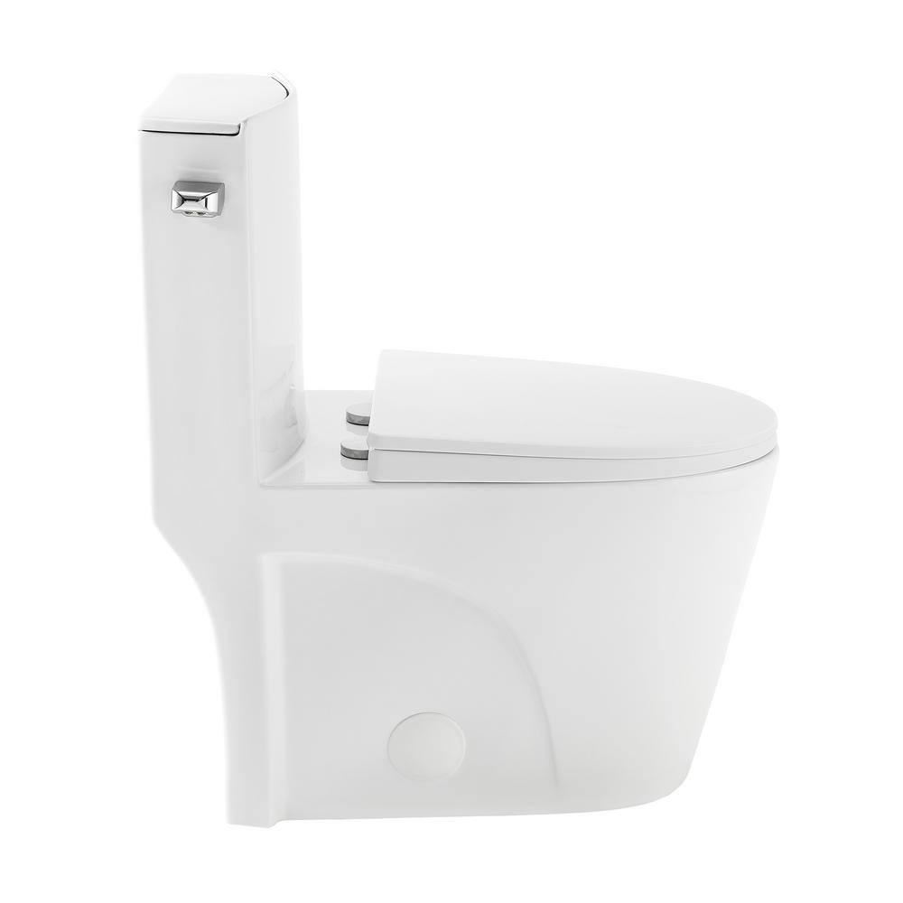 Swiss Madison St. Tropez 1-Piece 1.28 GPF Single Flush Elongated Toilet in White Seat Included SM-1T253