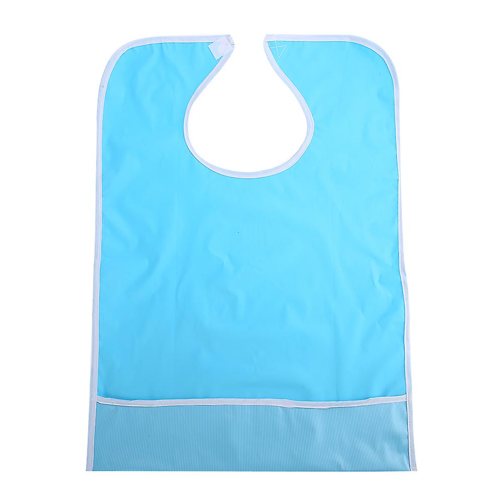 Waterproof Adult Elder Mealtime Eating Bib Clothes Clothing Protector Dining Aid Light Blue