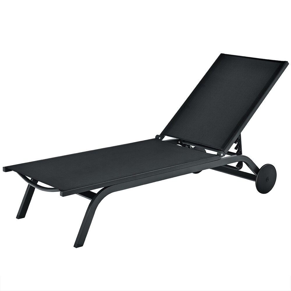 Costway Outdoor Lounge Chair Chaise Reclining Aluminum Fabric   See Details