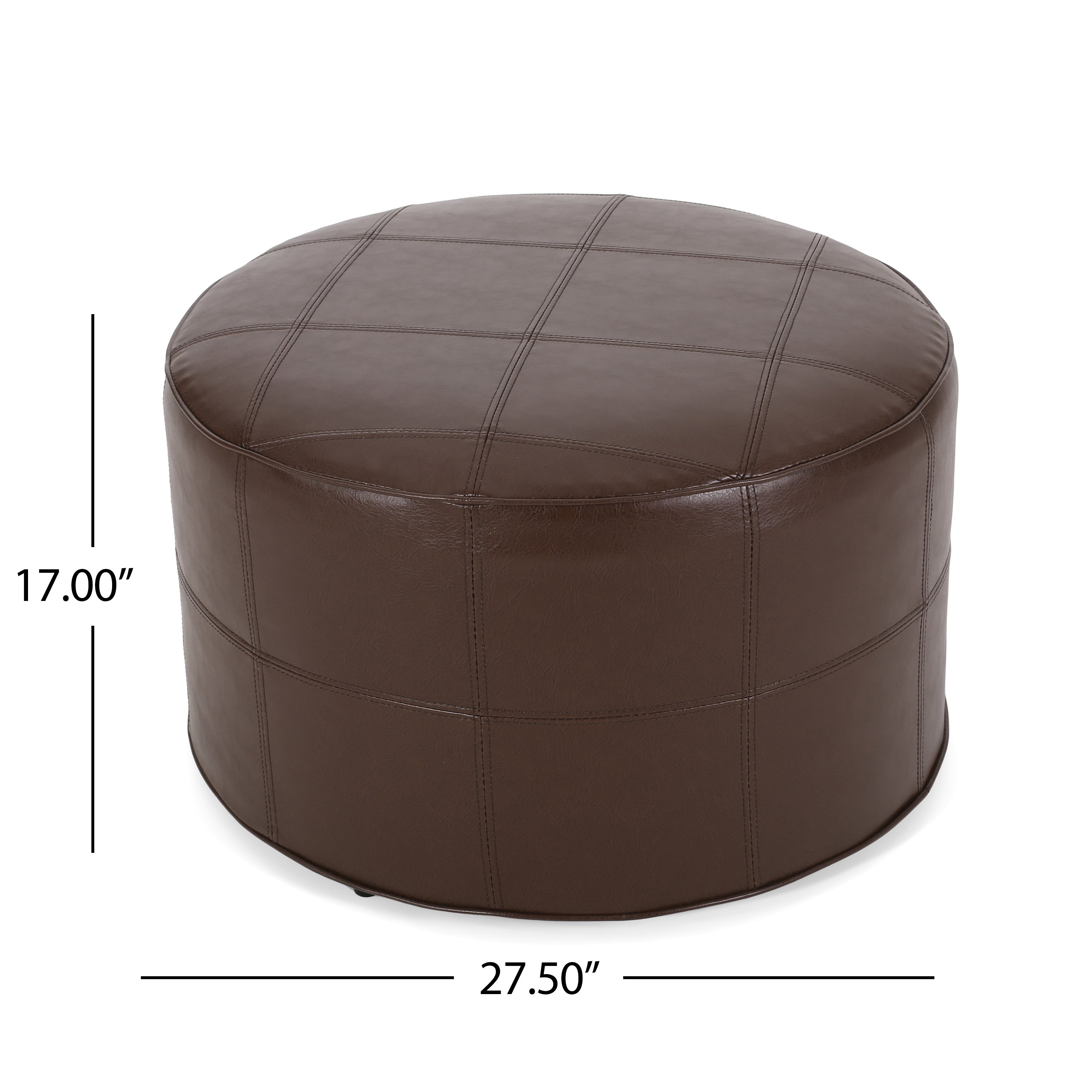 Dored Faux Leather Upholstered Ottoman