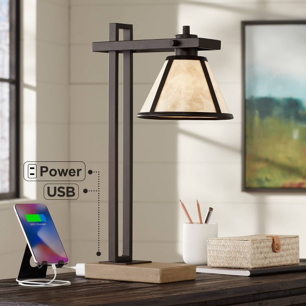 High Bronze Metal With Usb And Ac Power Outlet Mica Shade For Bedroom Living Room Home