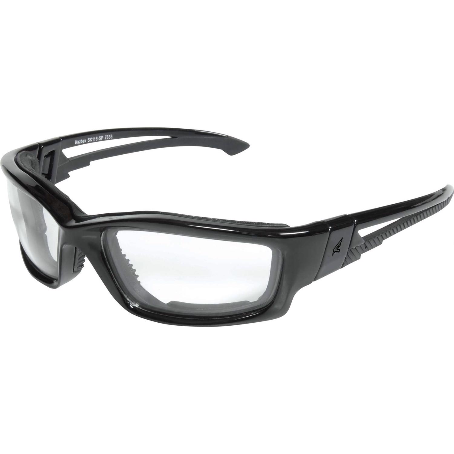 Edge Eyewear Kazbek Anti-Fog Safety Glasses Clear Lens Black Frame 1 pk