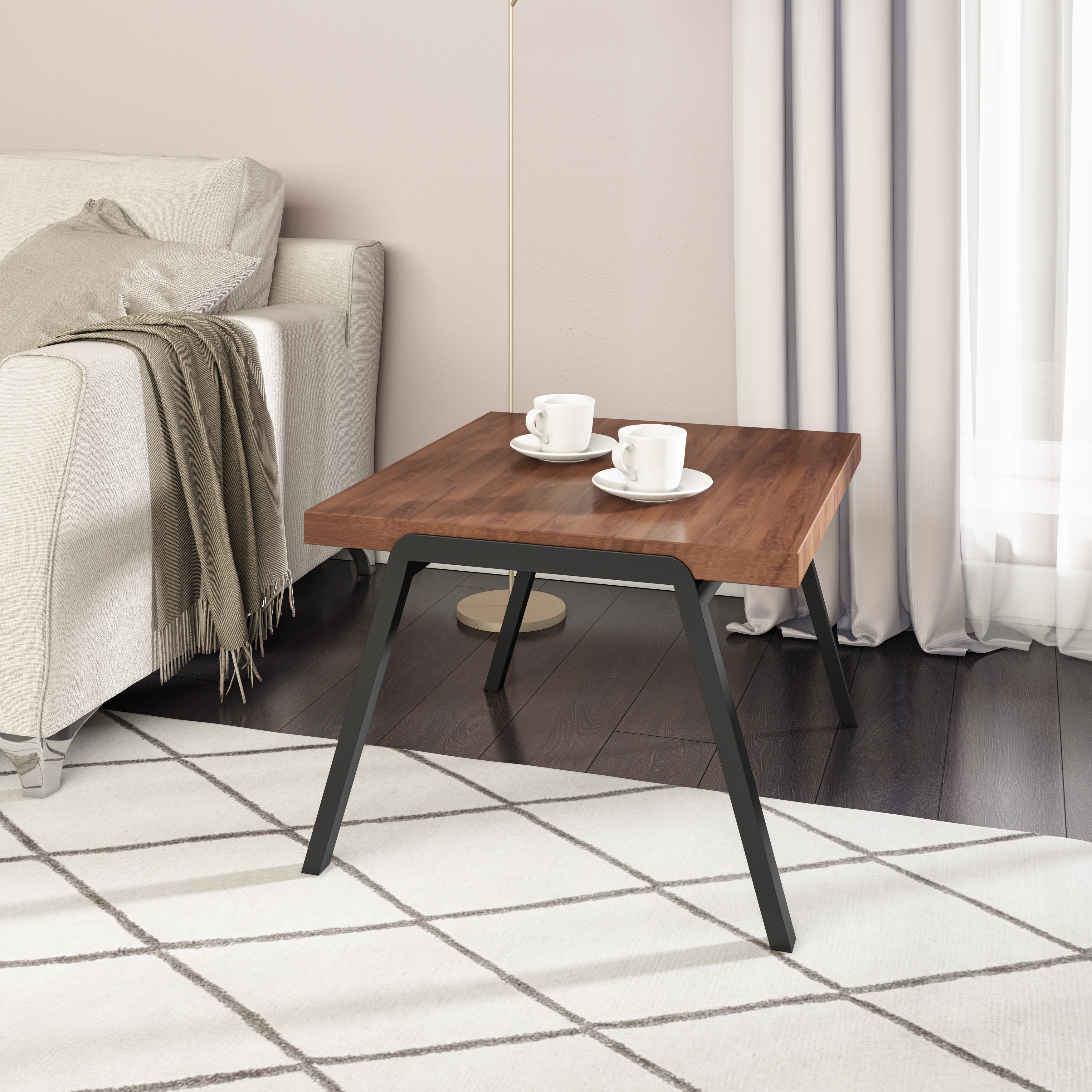 Modrest Rhett Modern Walnut and Black End Table