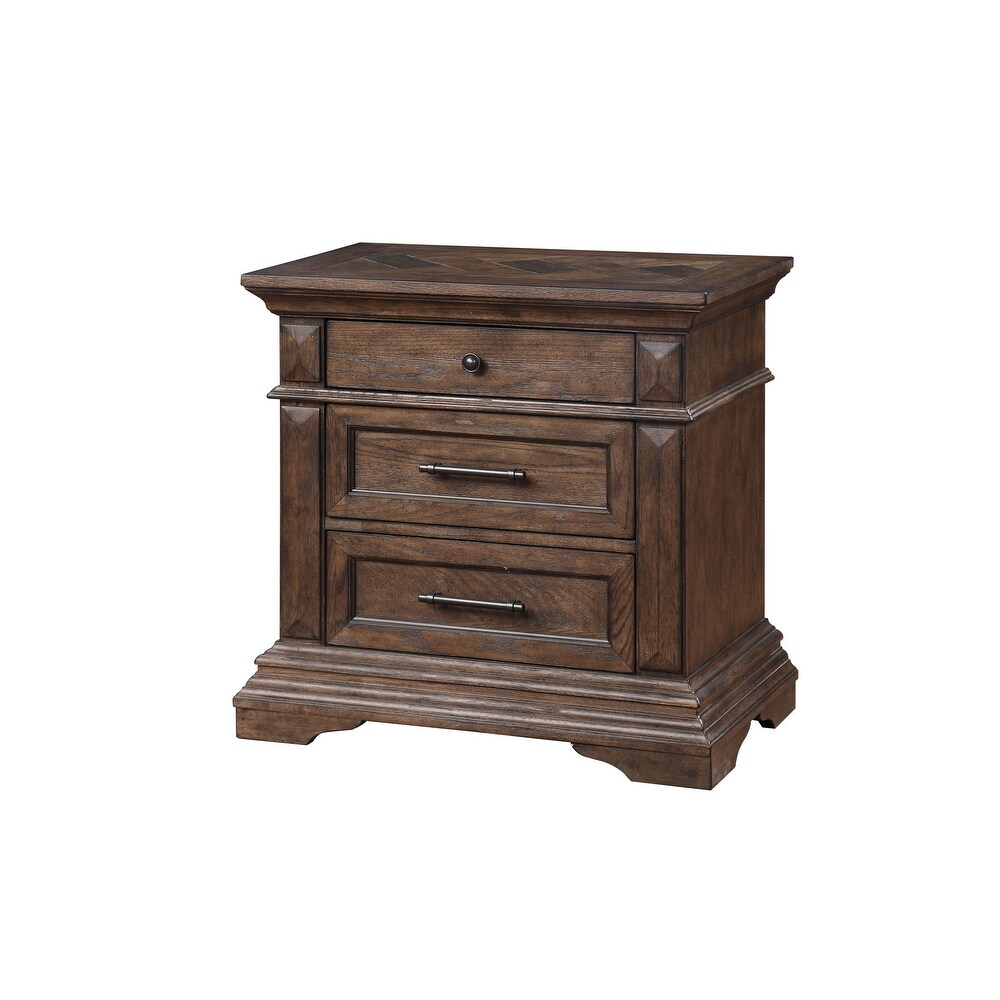 New Classic Furniture Teagan Walnut 3 Drawer Nightstand