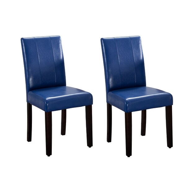 Leatherette Dining Chairs Solid Wood Set of 2