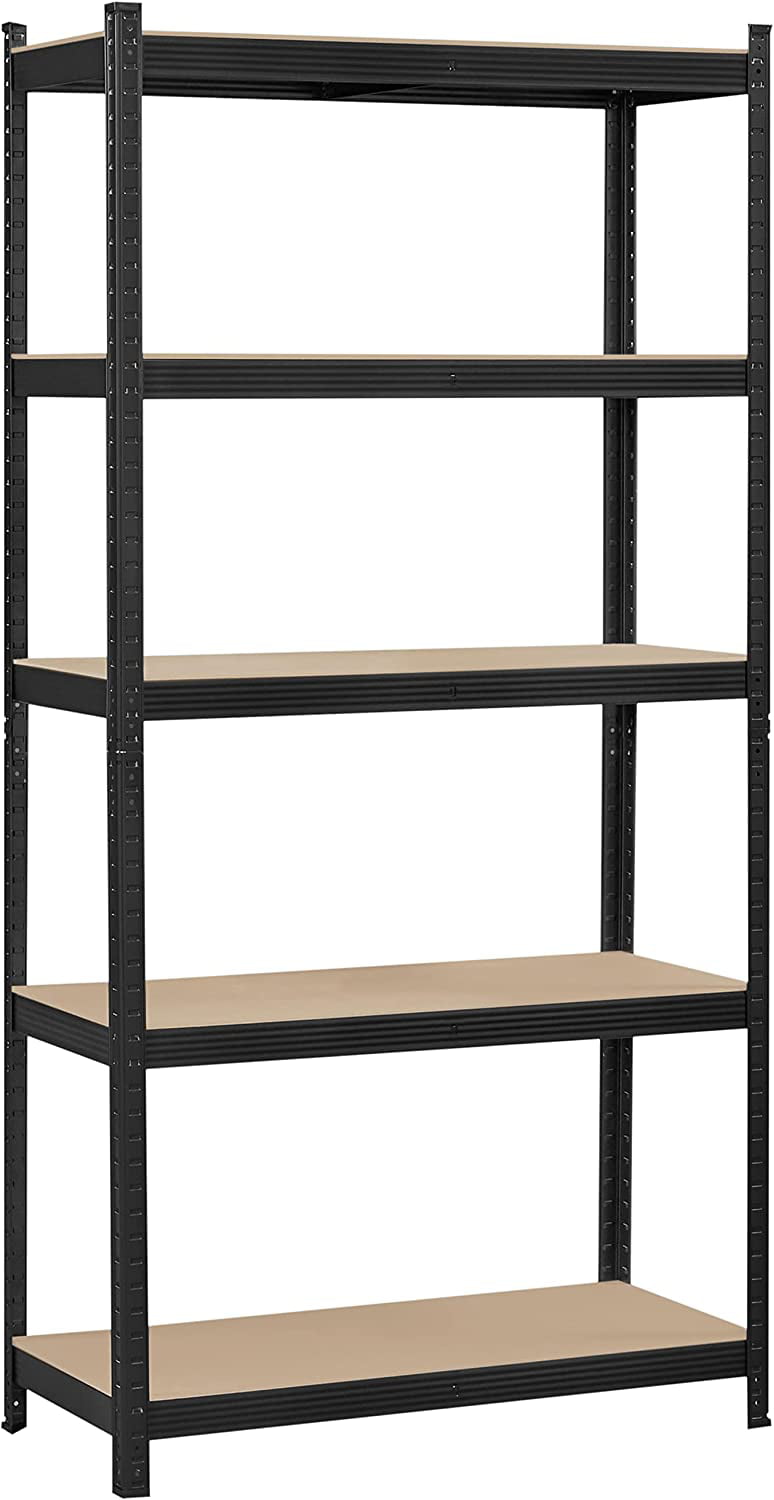 LISUEYNE Storage Shelving Unit,5 Tier Metal Shelf,Adjustable Height Garage Storage Shelf,Heavy Duty Shelves Organization,Storage Utility Rack Warehouse Basement shed Kitchen Pantry 35.5