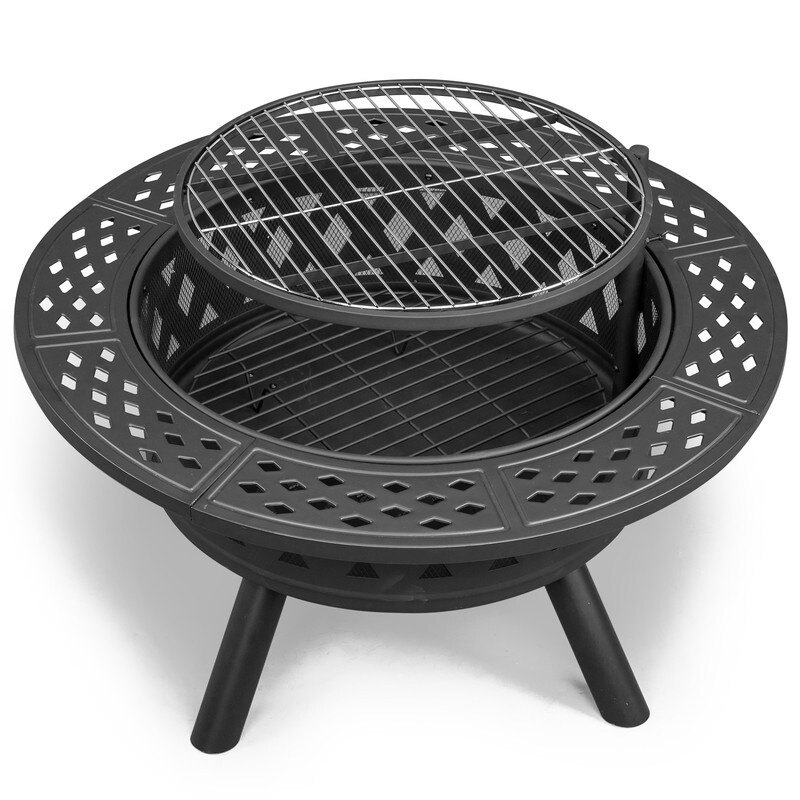 38 inch Outdoor Fire Pit Table with Cooking Grates