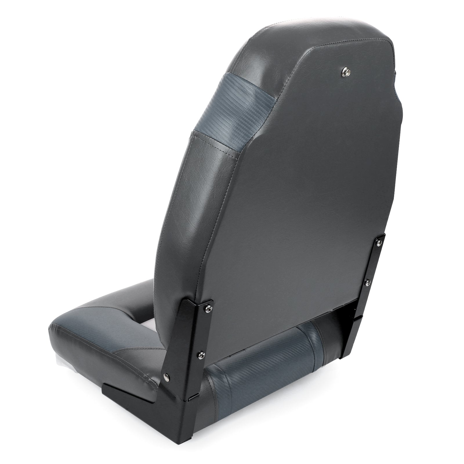 NORTHCAPTAIN S1 Deluxe High Back Folding Boat Seat，Stainless Steel Screws Included，White/Charcoal/Charcoal（2 Seats）