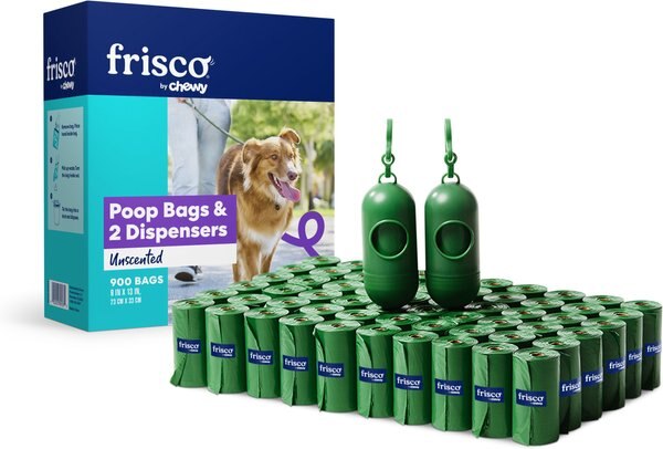 Frisco Dog Poop Bags + 2 Dispensers， 900 count