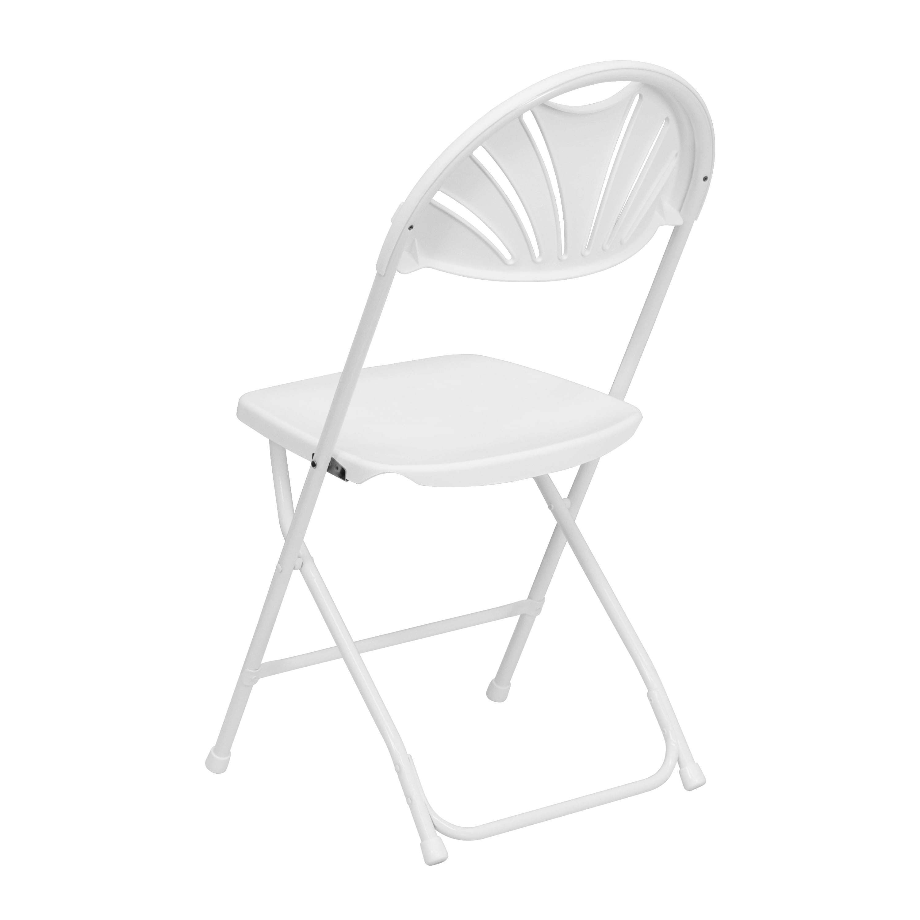 BizChair 8 Pack 650 lb. Capacity White Plastic Fan Back Folding Chair