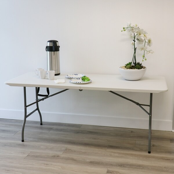 8 Foot Plastic Folding Table in White