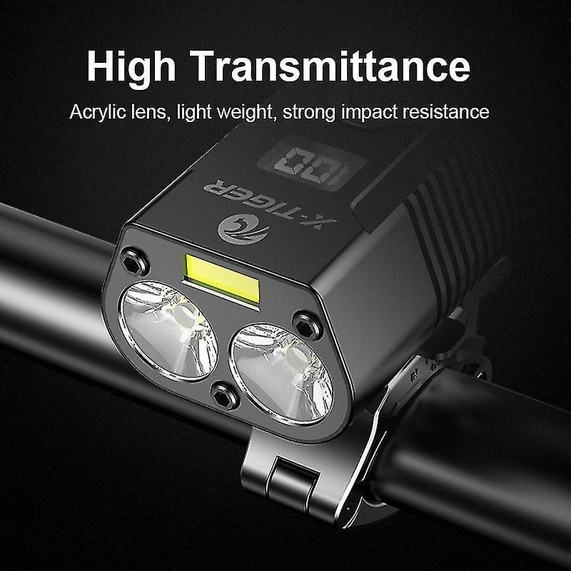 Bike Light Headlight Rechargeable Led 5200mah Mtb Bicycle Light Flashlight Bike Accessories