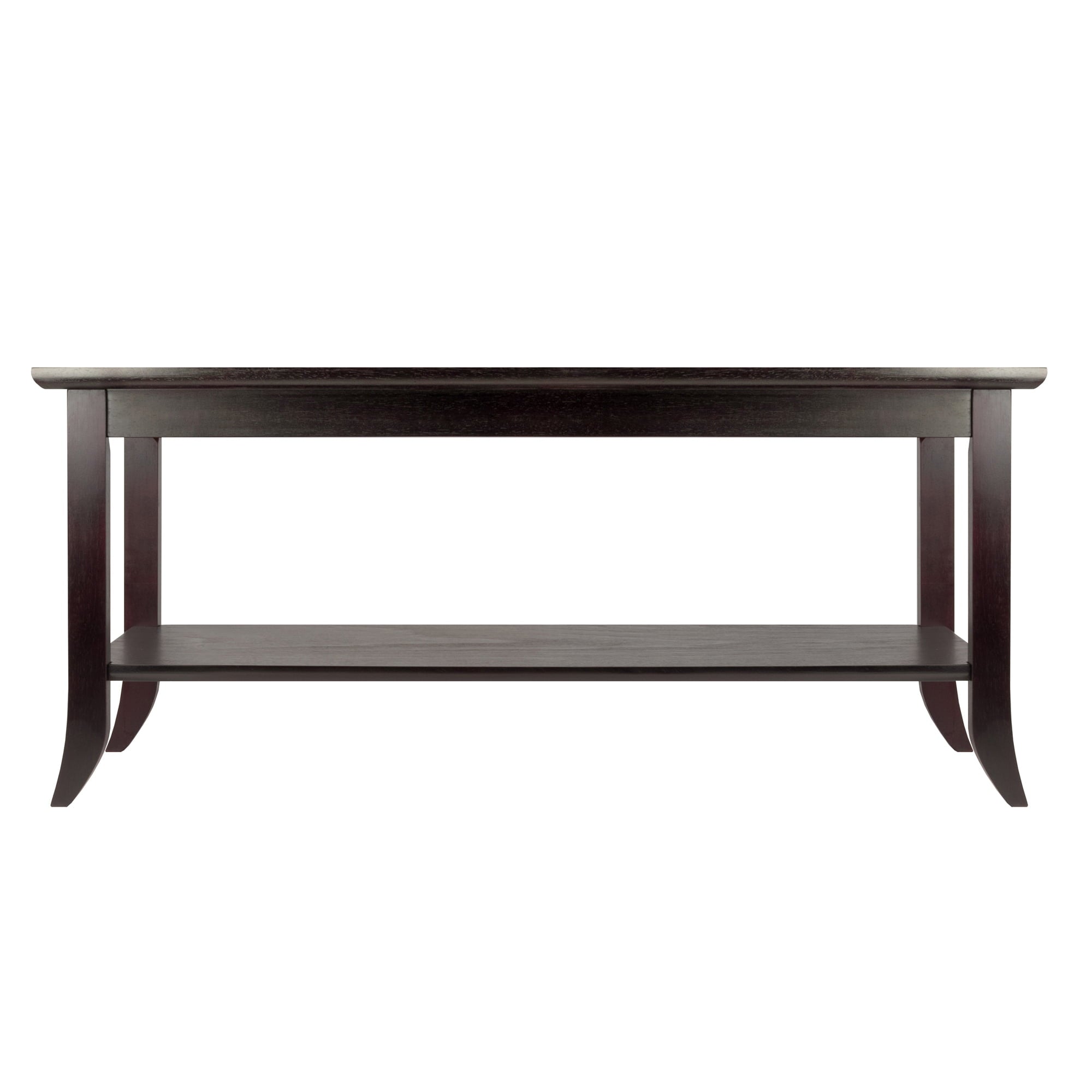 Winsome Wood Genoa Coffee Glass Top Table, Espresso Finish