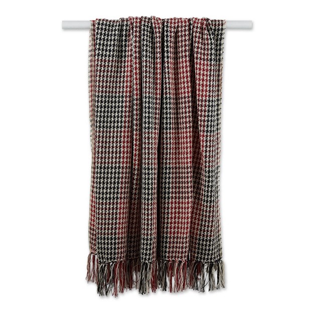 Houndstooth Plaid Throw Blanket Design Imports