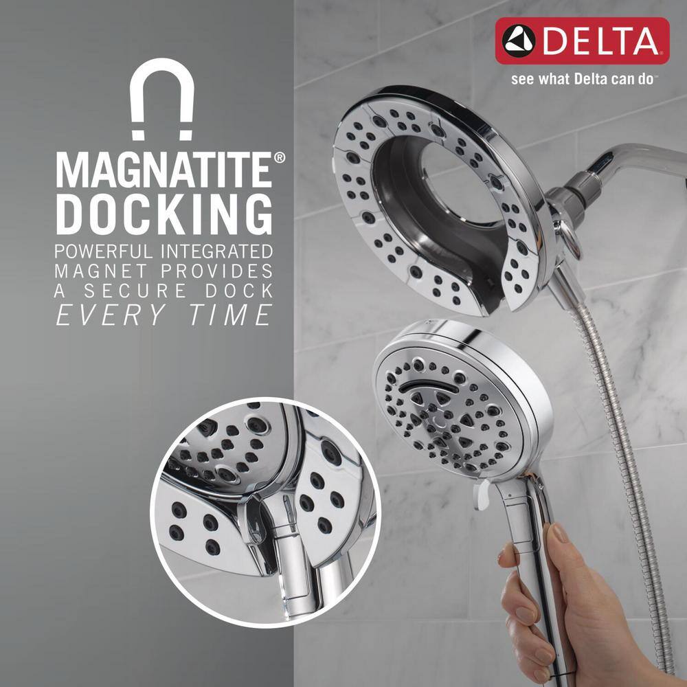 Delta In2ition 7-Spray Patterns 1.75 GPM 7.88 in. Wall Mount Dual Shower Heads in Chrome 75888