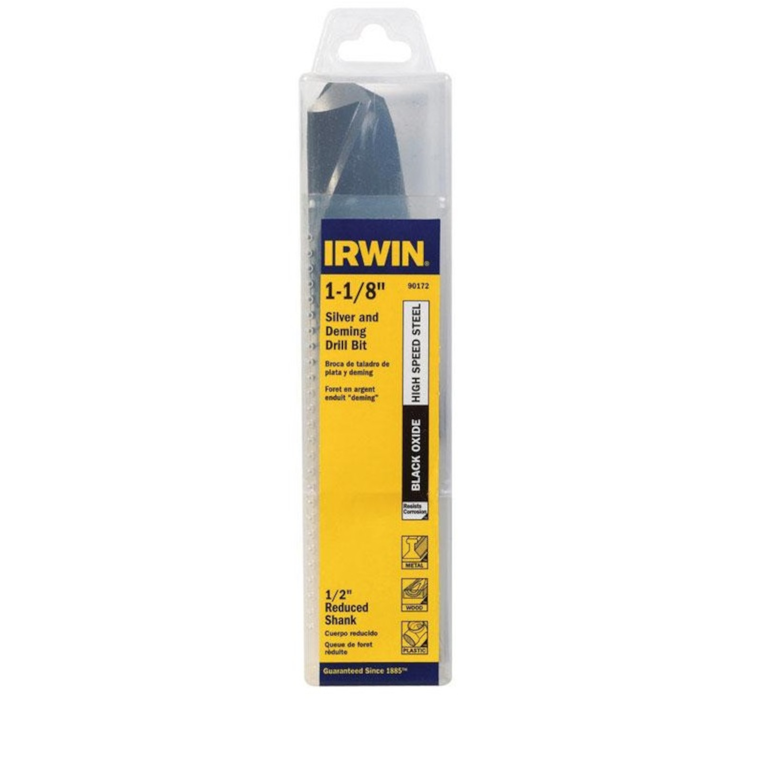 Irwin 1-1/8 in. X 6 in. L High Speed Steel Drill Bit 1 pc