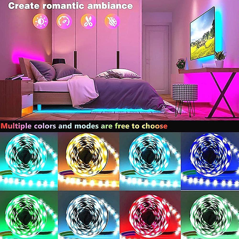 Rgb Led Strip Lights With 44 Key Remote 50 Ft， Multi-color Rgb Smd5050 Led Lights