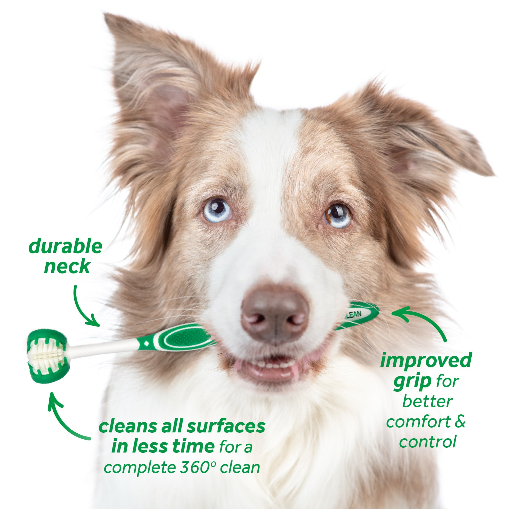 TropiClean Fresh Breath Triple Flex Toothbrush for Large Dogs