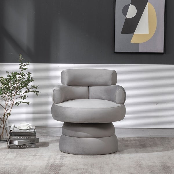 SEYNAR Modern Upholstered Swivel Comfy Accent Barrel Chair