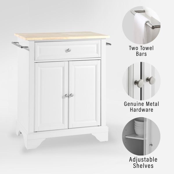 Lafayette Wood Top Portable Kitchen Island/Cart