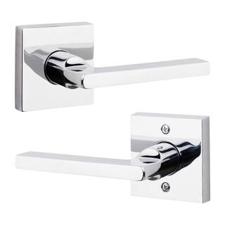 Baldwin Reserve Square Polished Chrome Universal HallCloset Door Handle with Contemporary Square Rose PSSQUCSR260