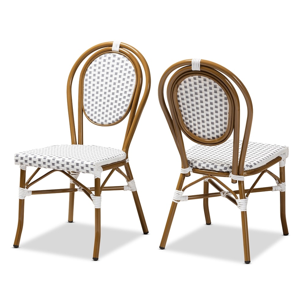 Indoor and Outdoor Stackable Dining Chair 2 Piece Set by Baxton Studio