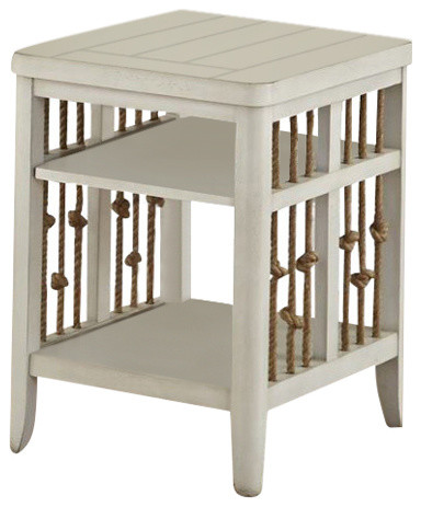 Liberty Furniture Dockside II Chair Side Table  White   Beach Style   Side Tables And End Tables   by Emma Mason  Houzz