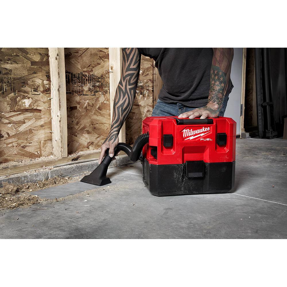 MW M12 FUEL 12-Volt Lithium-Ion Cordless 1.6 Gal. WetDry Shop Vacuum with 3 Pk Fleece Dust Bags 0960-20-49-90-2016