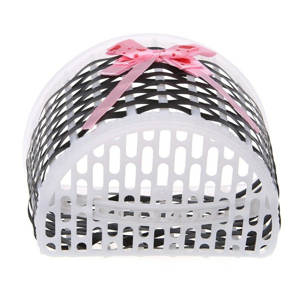 Bicycle Basket Children Bike Plastic Knitted Bow Knot Front Handmade Bag