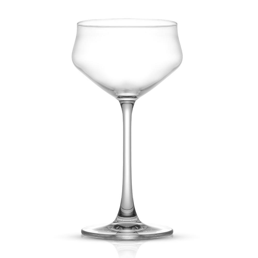 JoyJolt Bloom 9.2 oz. Clear Crystal Coupe Martini Glass (Set of 4) MC202124